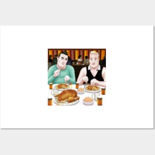 Gay Couple Celebrating Thanksgiving Dinner Posters and Art